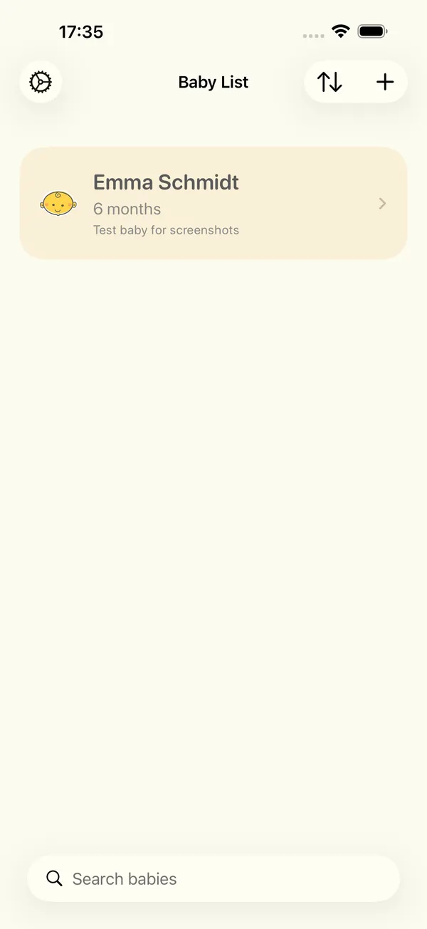 The Baby List with one baby